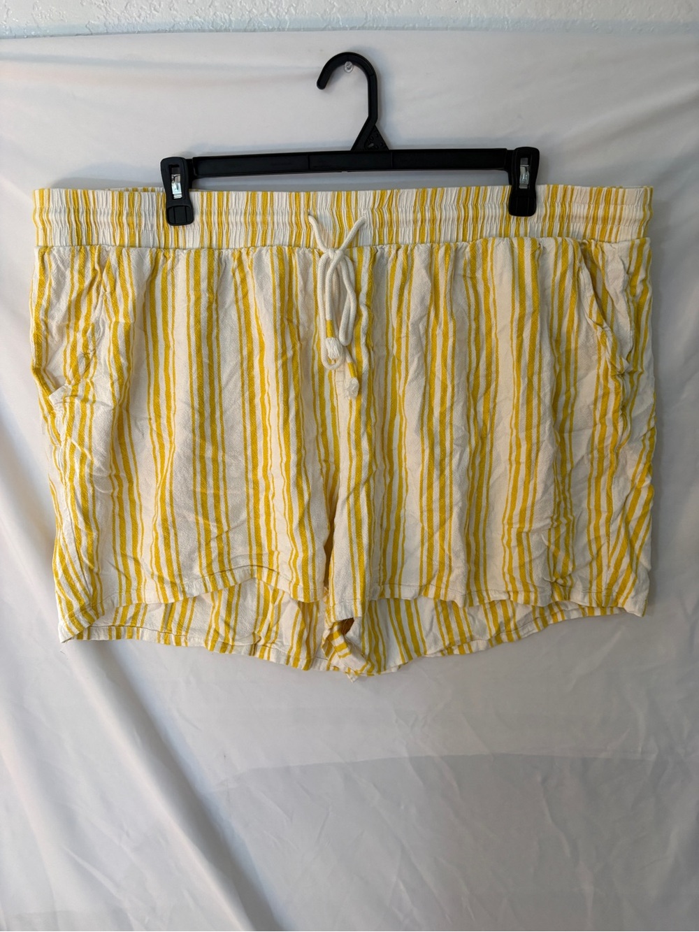 torrid Yellow & White Striped High-Waist Drawstring Shorts